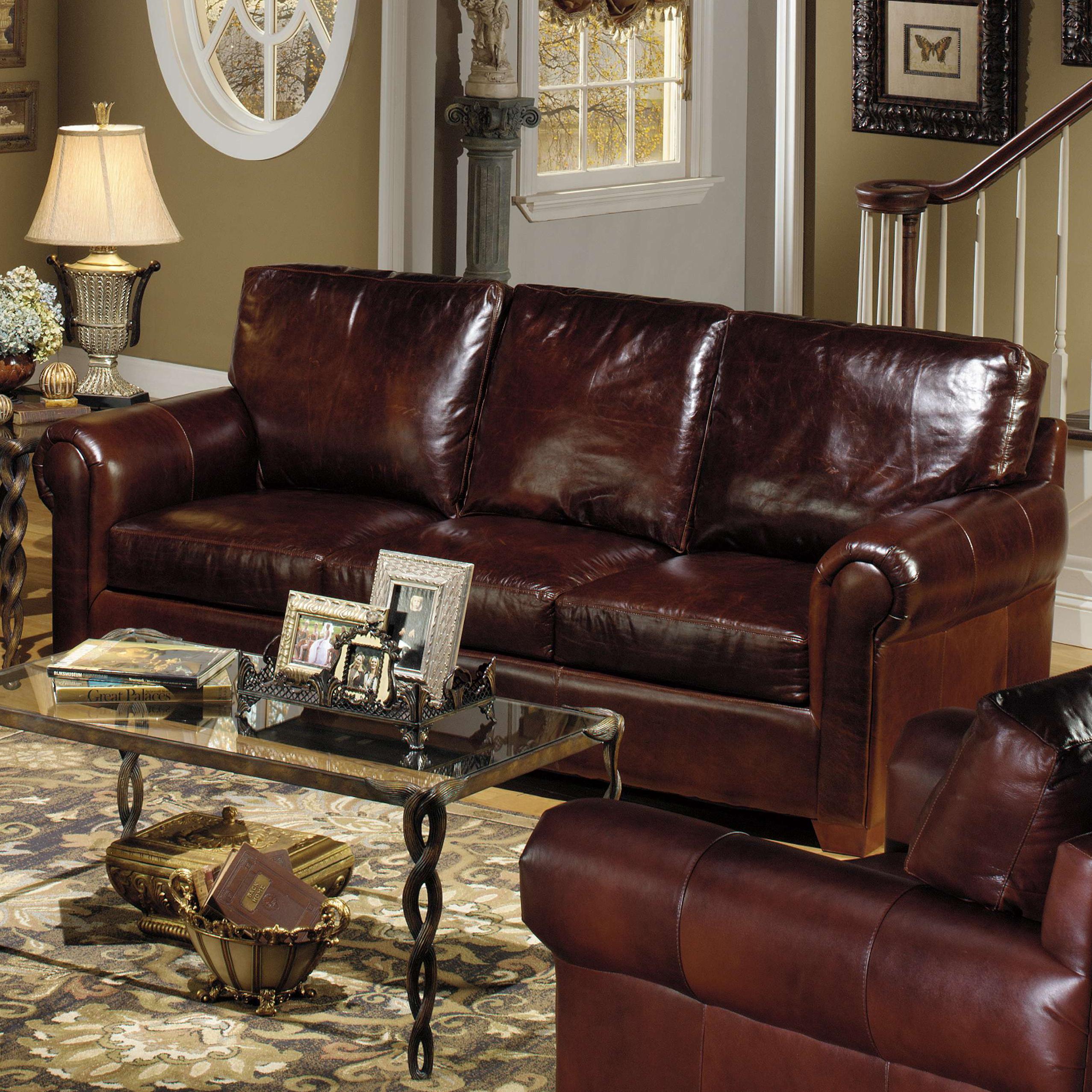 USA Premium Leather 8855 TELLURIDE Casual Leather Stationary Sofa